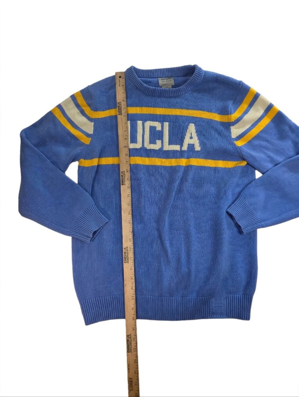 Hillflint UCLA Sweater Mens XXL Blue Yellow Varsity Stripe Varsity Knit - Picture 5 of 6